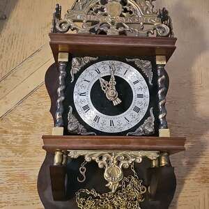 Vintage Warmink Wuba Zaanse Dutch Wall Clock Atlas Nu Elck Syn Sin